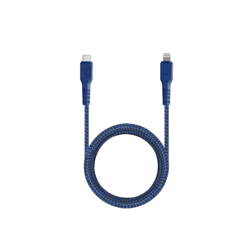 FibraTough USB-C - Lightning 1.5m (синий)