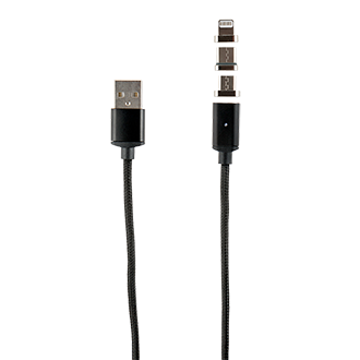 Дата-кабель Магнитный Red Line USB -Type-C/8 - pin/micro USB Black Дата-кабель Магнитный Red Line USB -Type-C/8 - pin/micro USB Black