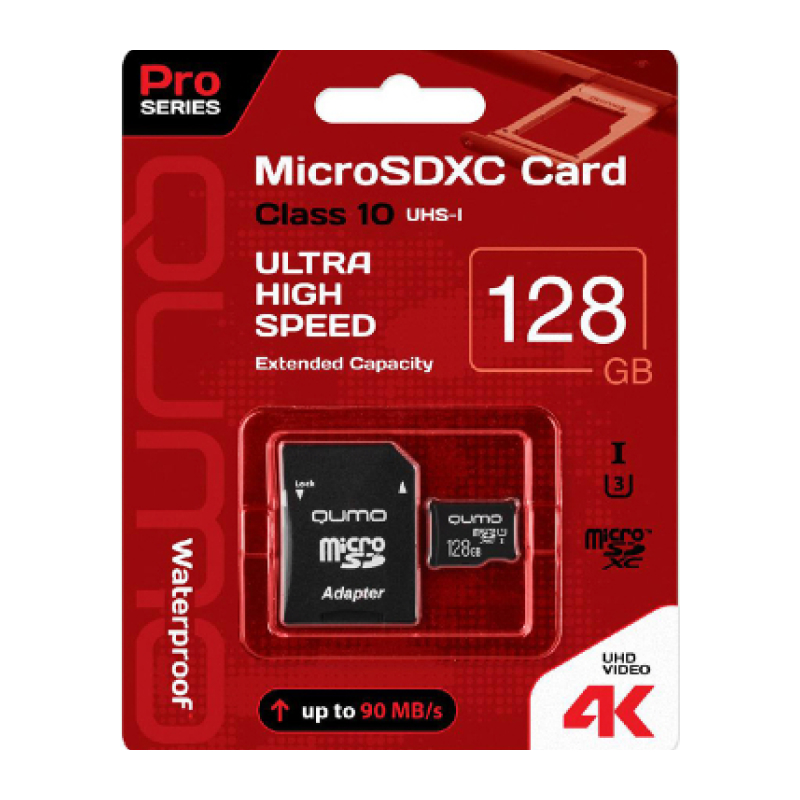 QUMO MicroSDXC Pro seria 3.0 128 ГБ