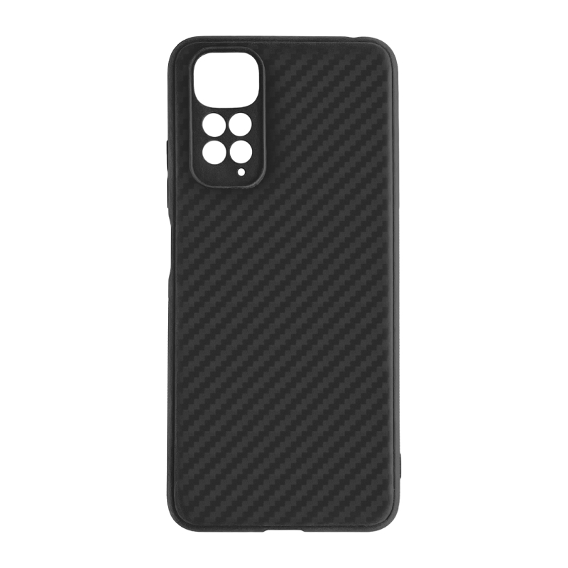 Чехол Brosco Silicone Carbon для XiaomiRedmi Note 11/11S (черный)