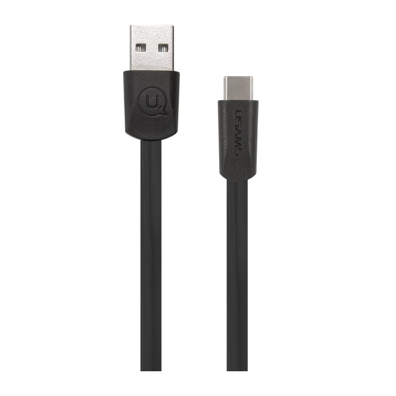 Дата-кабель Usams U2 USB - Type-C, плоский (черный)