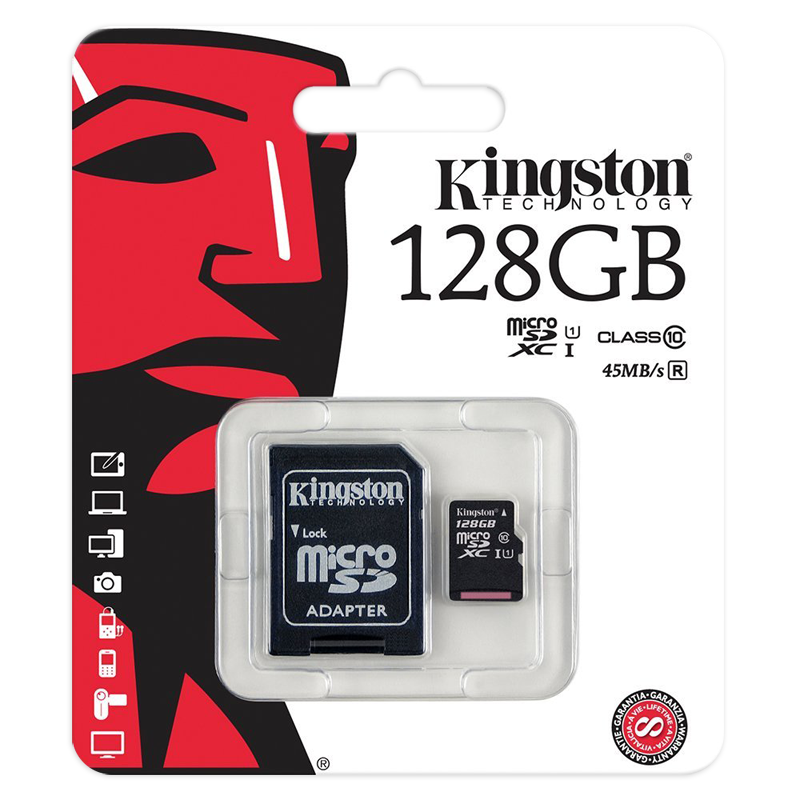 Kingston Micro SDXC 128GB Class 10 U1UHS-I (черный)