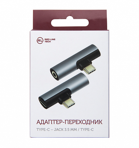 USB-C – Jack 3,5 мм – USB-C (серый)
