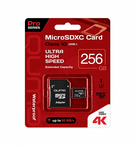 QUMO MicroSDXC Pro seria 3.0 256 ГБ
