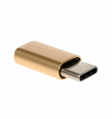 Micro USB - Type-C (золотой)