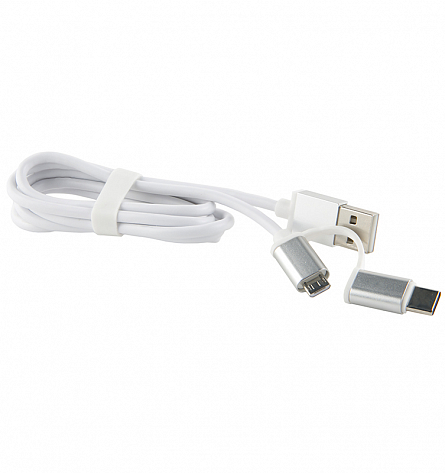 USB - micro USB+Type-C (белый)