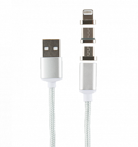 USB -Type-C/8 - pin/micro USB (серебристый)