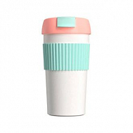 KissKissFish Rainbow Vacuum Coffee Tumbler (розовый, светло-зелёный, белый)