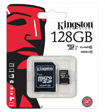 Kingston Micro SDXC 128GB Class 10 U1UHS-I (черный)